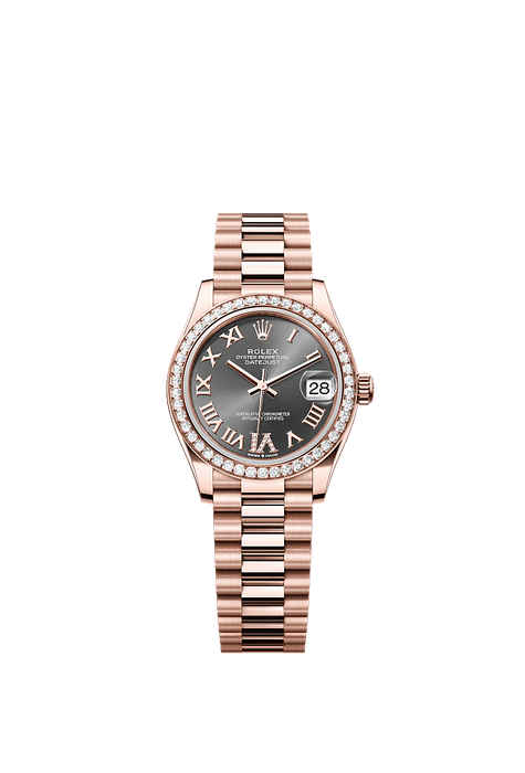 Rolex Rose Gold Datejust - 31mm - Slate Diamond Dial - President