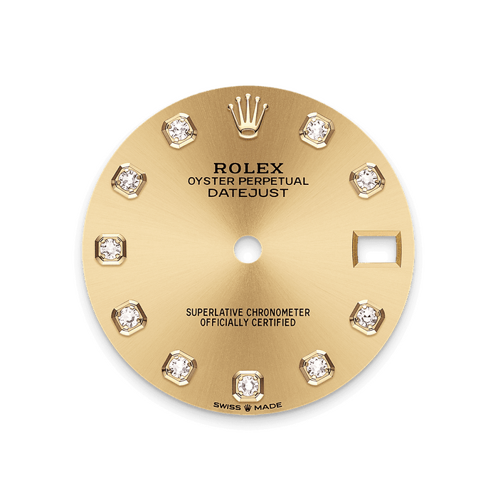 Rolex Yellow Gold Datejust - 31mm - Champagne-colour Diamond Dial - President