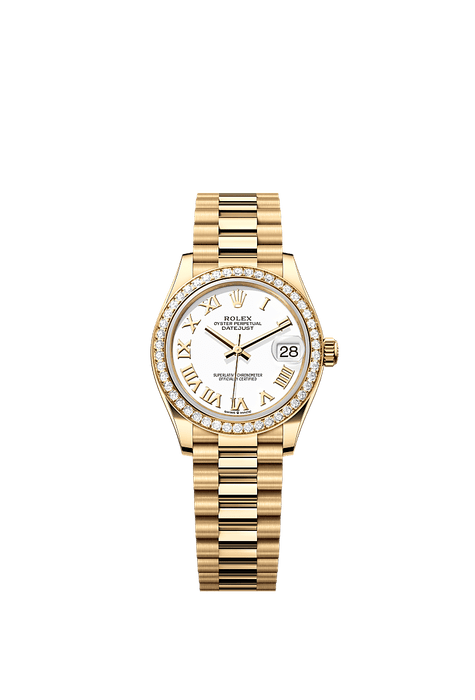 Rolex Yellow Gold Datejust - 31mm - White - President