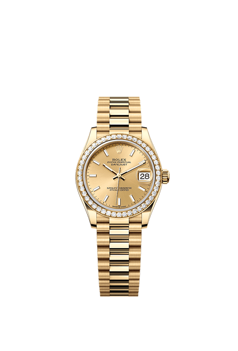 Rolex Yellow Gold Datejust - 31mm - Champagne-colour - President