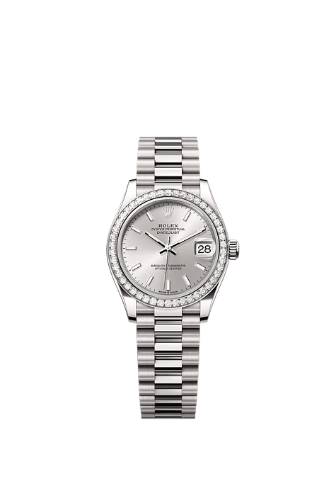 Rolex White Gold Datejust - 31mm - Silver