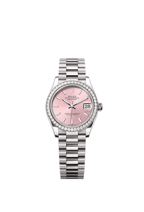 Rolex White Gold Datejust - 31mm - Pink - President