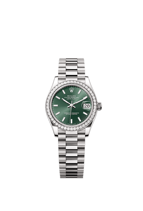 Rolex White Gold Datejust - 31mm - Mint green