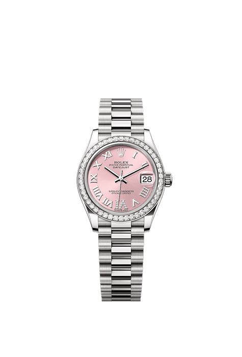 Rolex White Gold Datejust - 31mm - Pink Diamond Dial - President