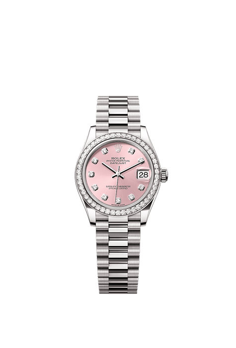 Rolex White Gold Datejust - 31mm - Pink Diamond Dial - President