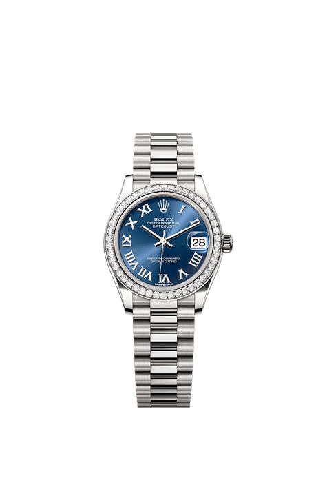 Rolex White Gold Datejust - 31mm - Bright blue