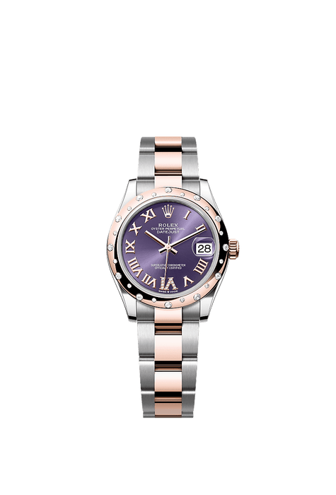 Rolex Two-Tone (RG/SS) Datejust - 31mm - Aubergine Diamond Dial - Oyster