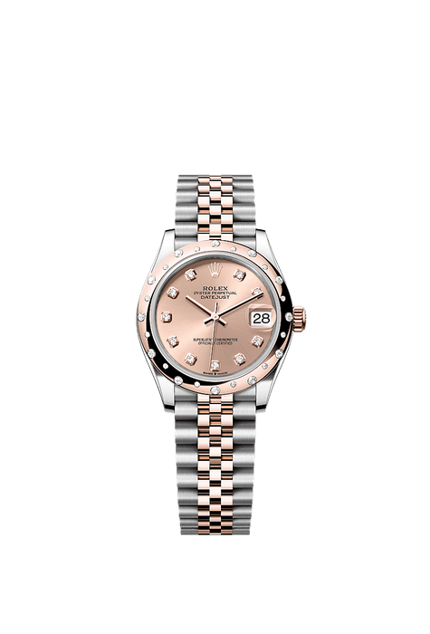 Rolex Two-Tone (RG/SS) Datejust - 31mm - Rosé-colour Diamond Dial - Jubilee