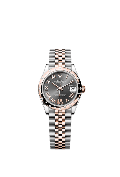 Rolex Two-Tone (RG/SS) Datejust - 31mm - Slate Diamond Dial - Jubilee