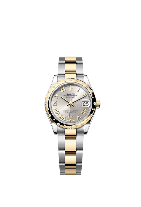 Rolex Two-Tone (YG/SS) Datejust - 31mm - Silver Diamond Dial - Oyster