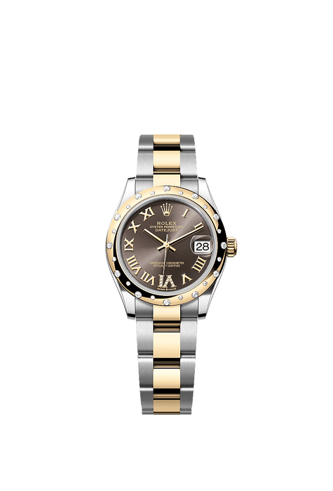 Rolex Two-Tone (YG/SS) Datejust - 31mm - Dark grey Diamond Dial - Oyster