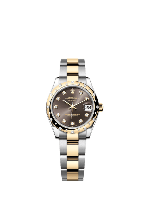 Rolex Two-Tone (YG/SS) Datejust - 31mm - Dark grey Diamond Dial - Oyster