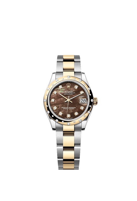 Rolex Two-Tone (YG/SS) Datejust - 31mm - Black mother-of-pearl Diamond Dial - Oyster