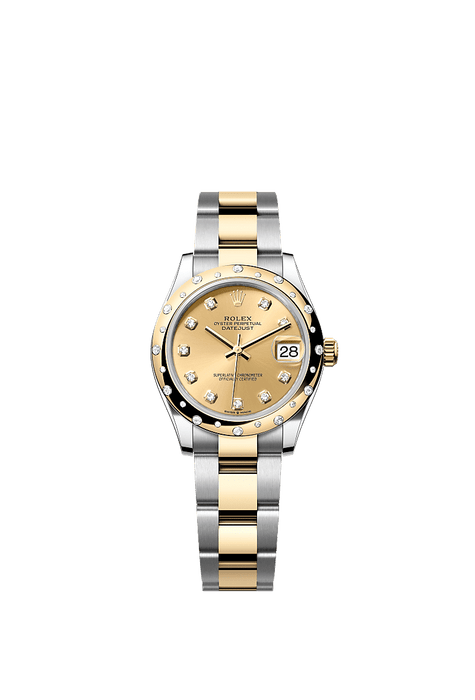 Rolex Two-Tone (YG/SS) Datejust - 31mm - Champagne-colour Diamond Dial - Oyster