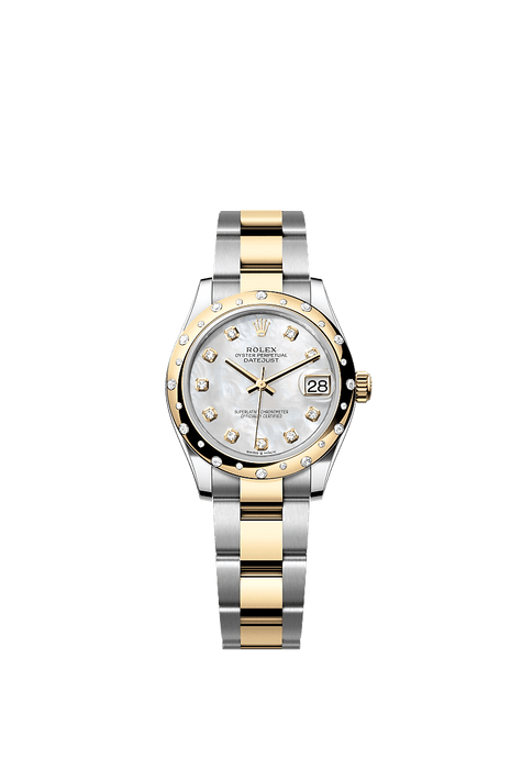 Rolex Two-Tone (YG/SS) Datejust - 31mm - White mother-of-pearl Diamond Dial - Oyster