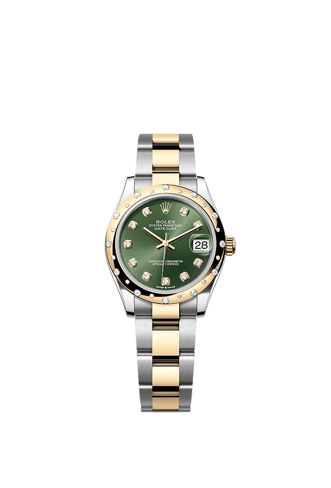 Rolex Two-Tone (YG/SS) Datejust - 31mm - Olive green Diamond Dial - Oyster