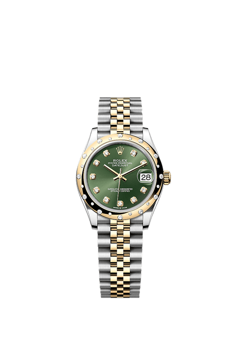 Rolex Two-Tone (YG/SS) Datejust - 31mm - Olive green Diamond Dial - Jubilee