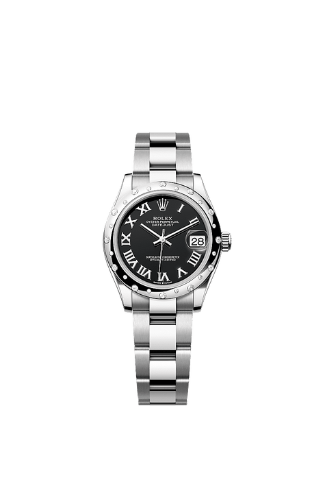 Rolex Stainless Steel Datejust - 31mm - Bright black - Oyster