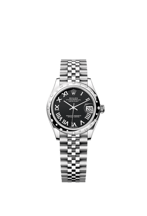 Rolex Stainless Steel Datejust - 31mm - Bright black - Jubilee