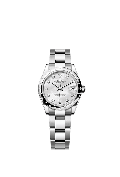 Rolex Stainless Steel Datejust - 31mm - White mother-of-pearl Diamond Dial - Oyster