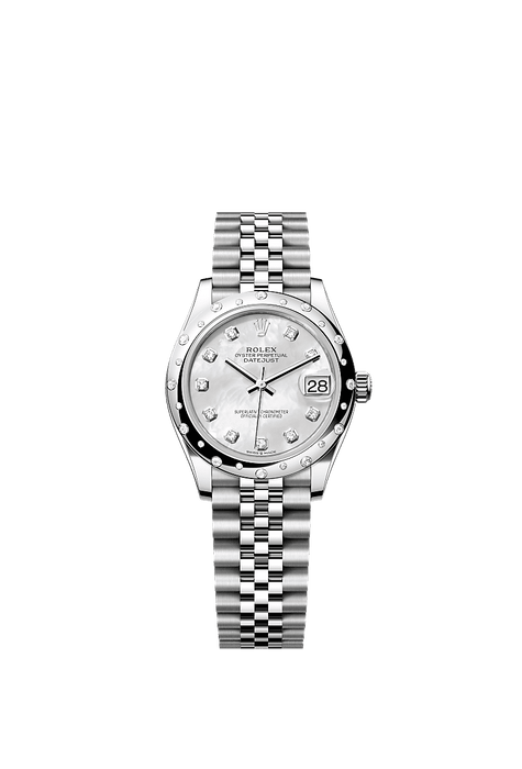 Rolex Stainless Steel Datejust - 31mm - White mother-of-pearl Diamond Dial - Jubilee