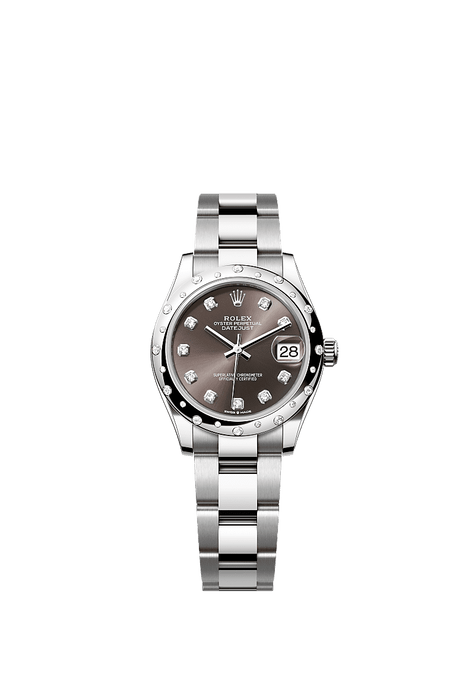 Rolex Stainless Steel Datejust - 31mm - Dark grey Diamond Dial - Oyster