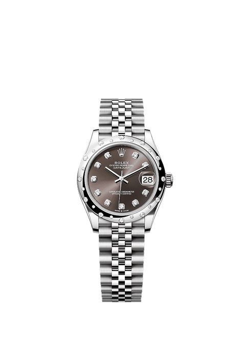 Rolex Stainless Steel Datejust - 31mm - Dark grey Diamond Dial - Jubilee