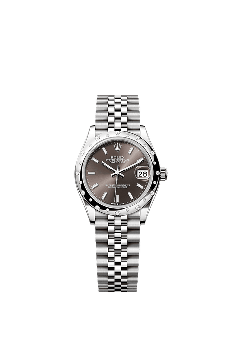 Rolex Stainless Steel Datejust - 31mm - Dark grey - Jubilee