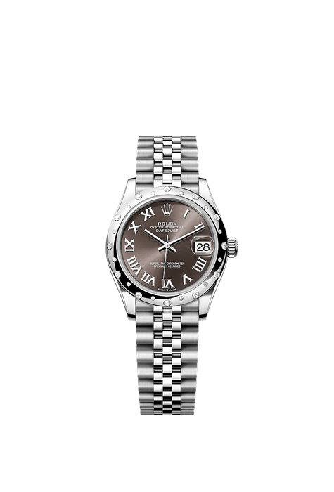 Rolex Stainless Steel Datejust - 31mm - Dark grey - Jubilee