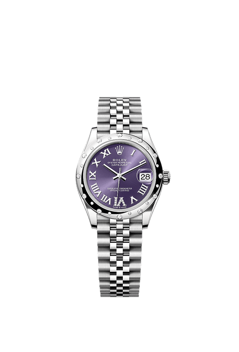 Rolex Stainless Steel Datejust - 31mm - Aubergine Diamond Dial - Jubilee