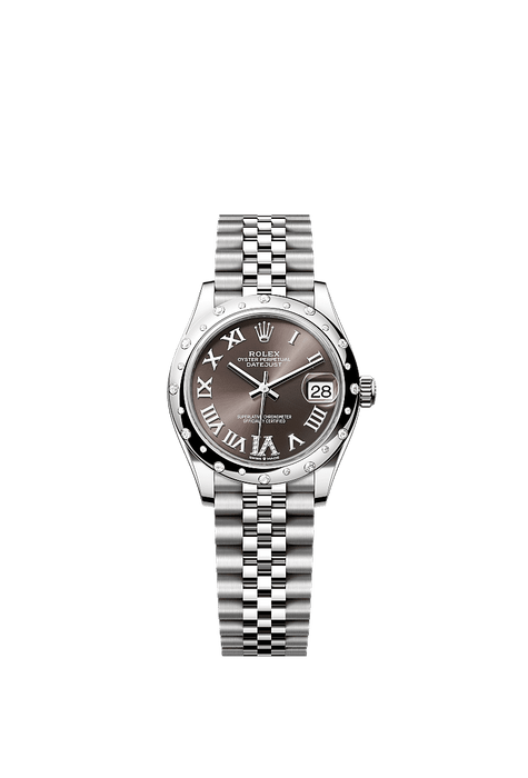 Rolex Stainless Steel Datejust - 31mm - Dark grey Diamond Dial - Jubilee