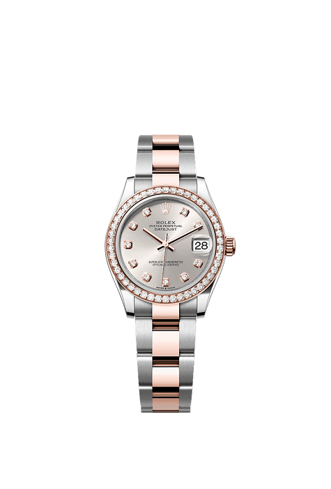 Rolex Two-Tone (RG/SS) Datejust - 31mm - Silver Diamond Dial - Oyster