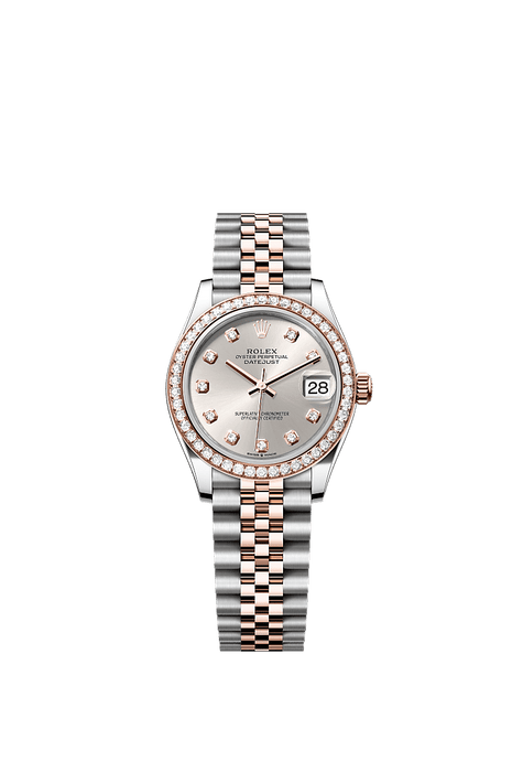 Rolex Two-Tone (RG/SS) Datejust - 31mm - Silver Diamond Dial - Jubilee