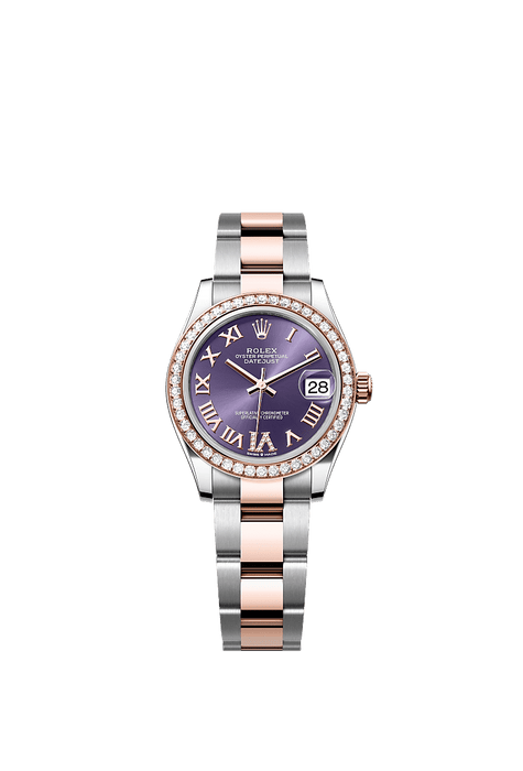 Rolex Two-Tone (RG/SS) Datejust - 31mm - Aubergine Diamond Dial - Oyster