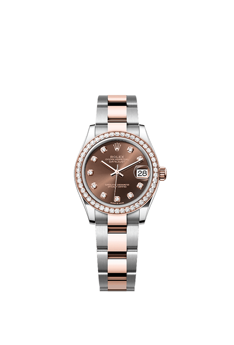 Rolex Two-Tone (RG/SS) Datejust - 31mm - Chocolate Diamond Dial - Oyster