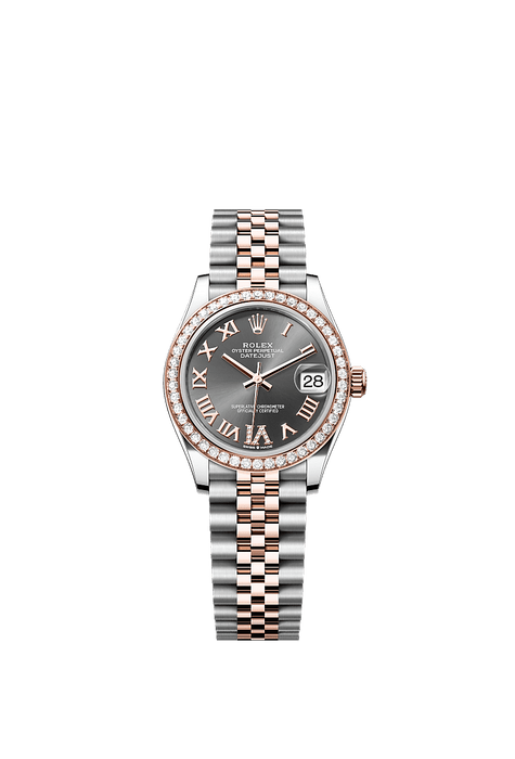 Rolex Two-Tone (RG/SS) Datejust - 31mm - Slate Diamond Dial - Jubilee