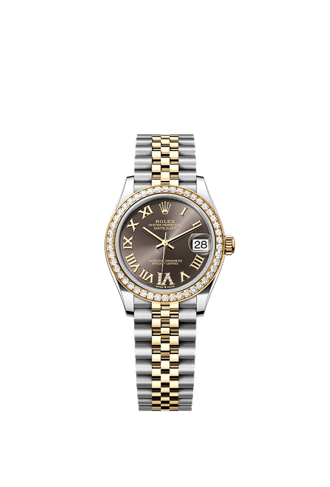 Rolex Two-Tone (YG/SS) Datejust - 31mm - Dark grey Diamond Dial - Jubilee