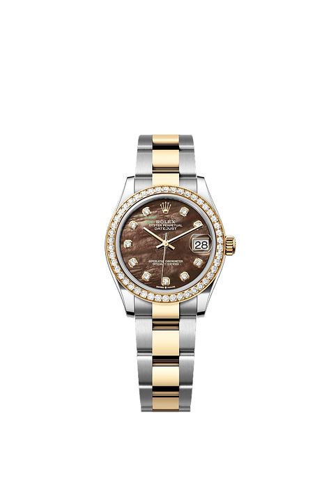 Rolex Two-Tone (YG/SS) Datejust - 31mm - Black mother-of-pearl Diamond Dial - Oyster