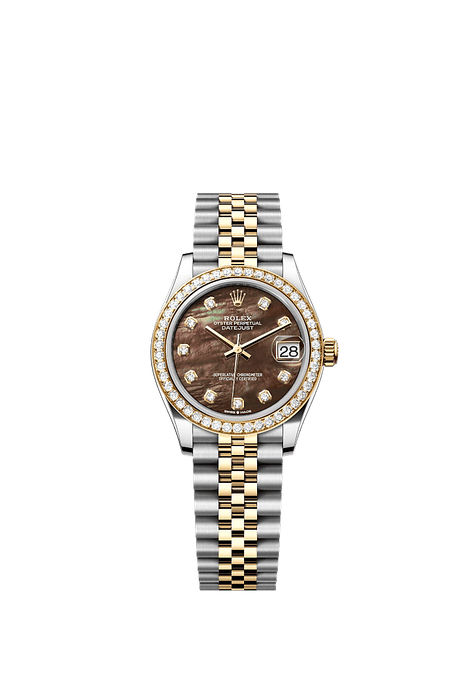 Rolex Two-Tone (YG/SS) Datejust - 31mm - Black mother-of-pearl Diamond Dial - Jubilee