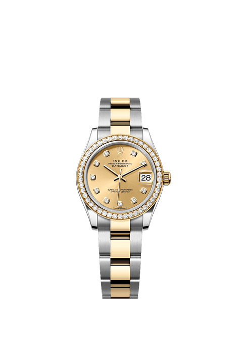 Rolex Two-Tone (YG/SS) Datejust - 31mm - Champagne-colour Diamond Dial - Oyster