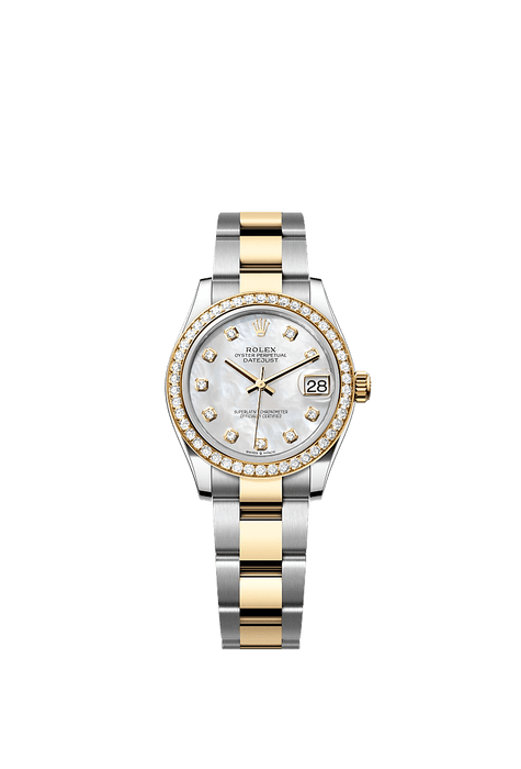 Rolex Two-Tone (YG/SS) Datejust - 31mm - White mother-of-pearl Diamond Dial - Oyster