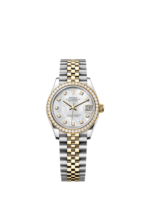 Rolex Two-Tone (YG/SS) Datejust - 31mm - White mother-of-pearl Diamond Dial - Jubilee