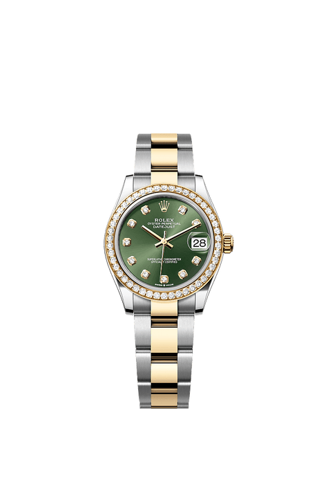 Rolex Two-Tone (YG/SS) Datejust - 31mm - Olive green Diamond Dial - Oyster