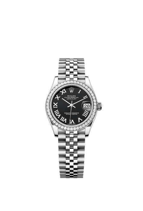 Rolex Stainless Steel Datejust - 31mm - Bright black - Jubilee