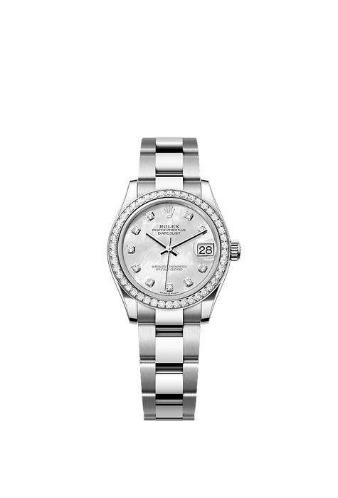 Rolex Stainless Steel Datejust - 31mm - White mother-of-pearl Diamond Dial - Oyster