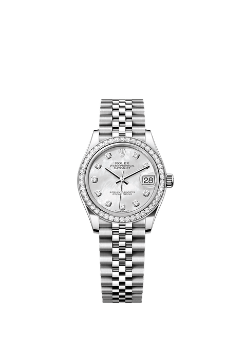 Rolex Stainless Steel Datejust - 31mm - White mother-of-pearl Diamond Dial - Jubilee