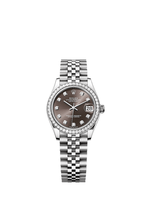 Rolex Stainless Steel Datejust - 31mm - Dark grey Diamond Dial - Jubilee