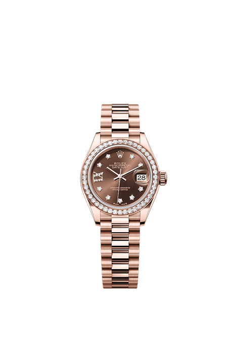 Rolex Rose Gold Datejust - 28mm - Chocolate Diamond Dial - President