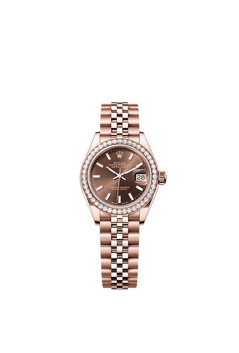 Rolex Rose Gold Datejust - 28mm - Chocolate - Jubilee