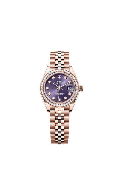 Rolex Rose Gold Datejust - 28mm - Aubergine Diamond Dial - Jubilee